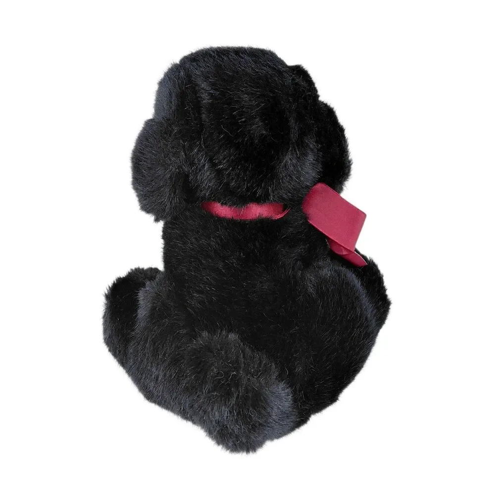 Dakin Puppy Dog Black Labrador Plush Pink Tongue Stuffed Animal Tag 1985